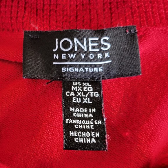 JONES New York Red Funnel Neck Sweater XL - Picture 3 of 3